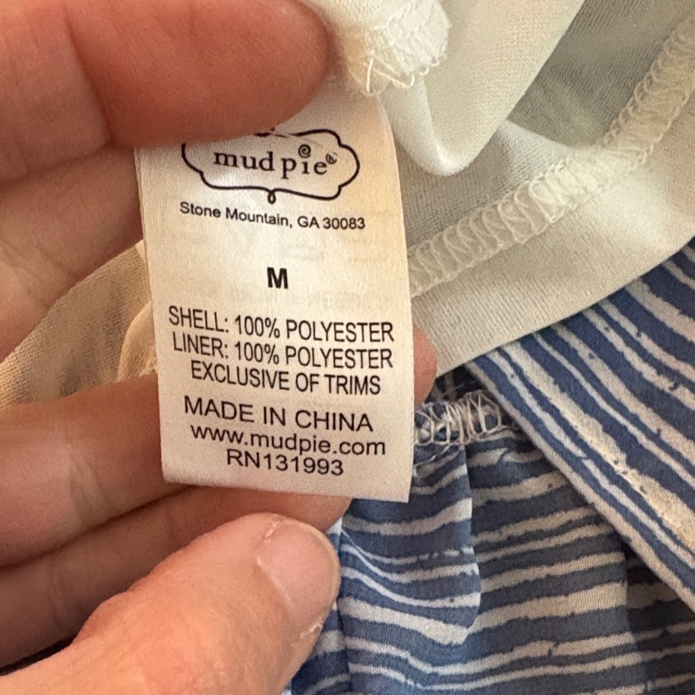 Mud Pie Blue and White Striped Chiffon Dress - Picture 6 of 8